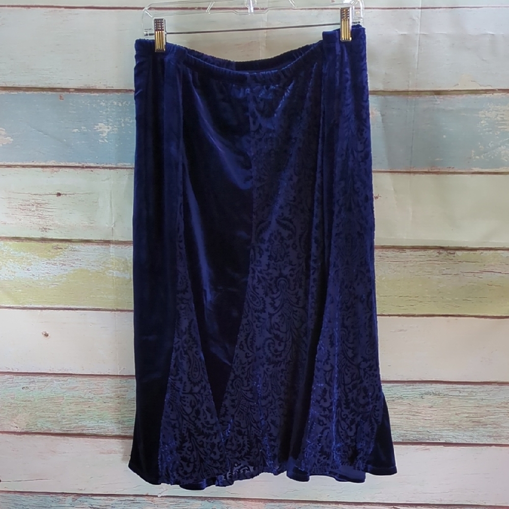 Studio 1940 Velvet Royal Blue Skirt - Rich Blue - Picture 9 of 9